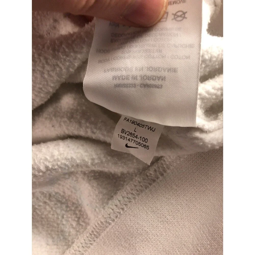 Vintage Nike Hoodie Spellout Swoosh White with Black Swoosh Black Tag Large